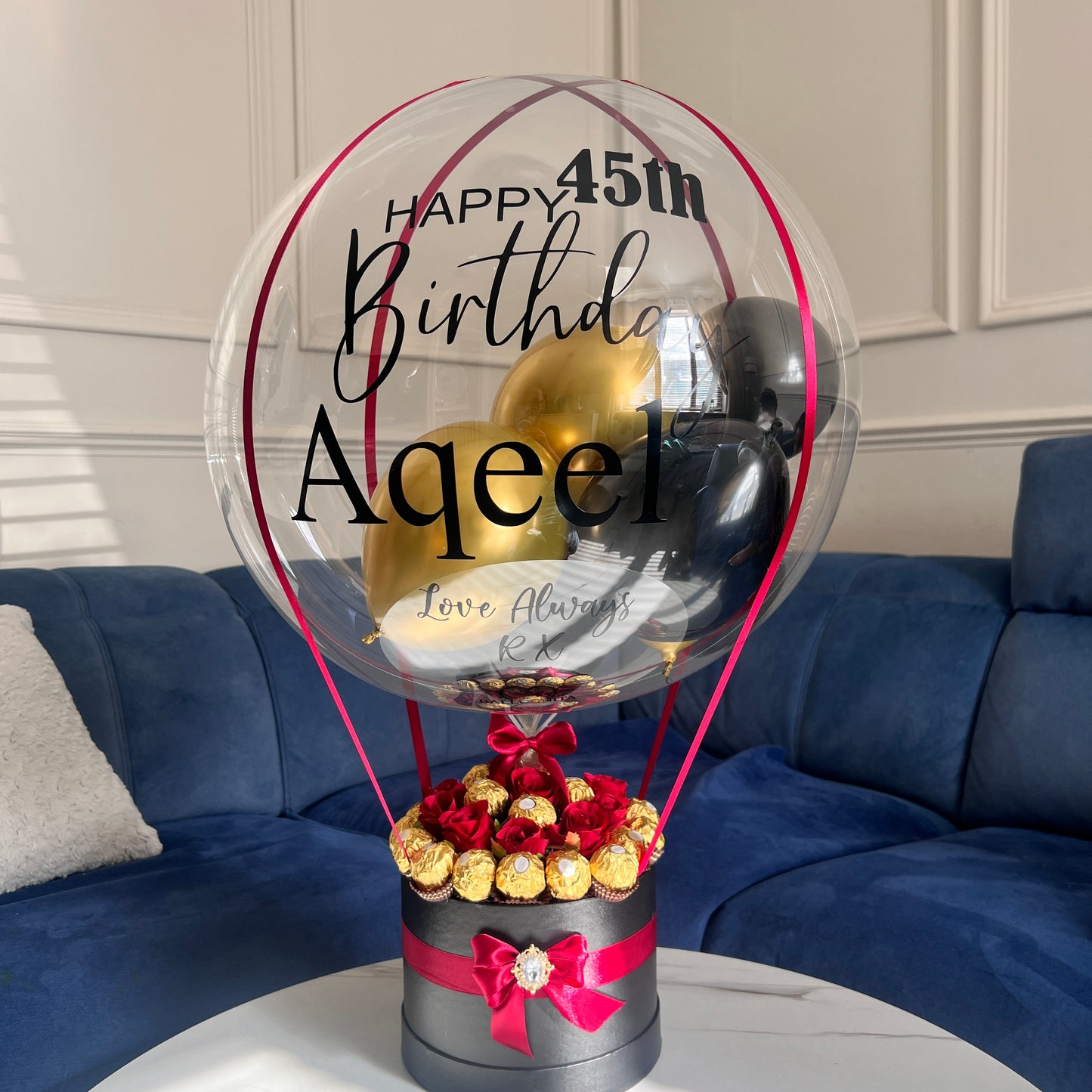 Red Gold Personalized Balloon Gift