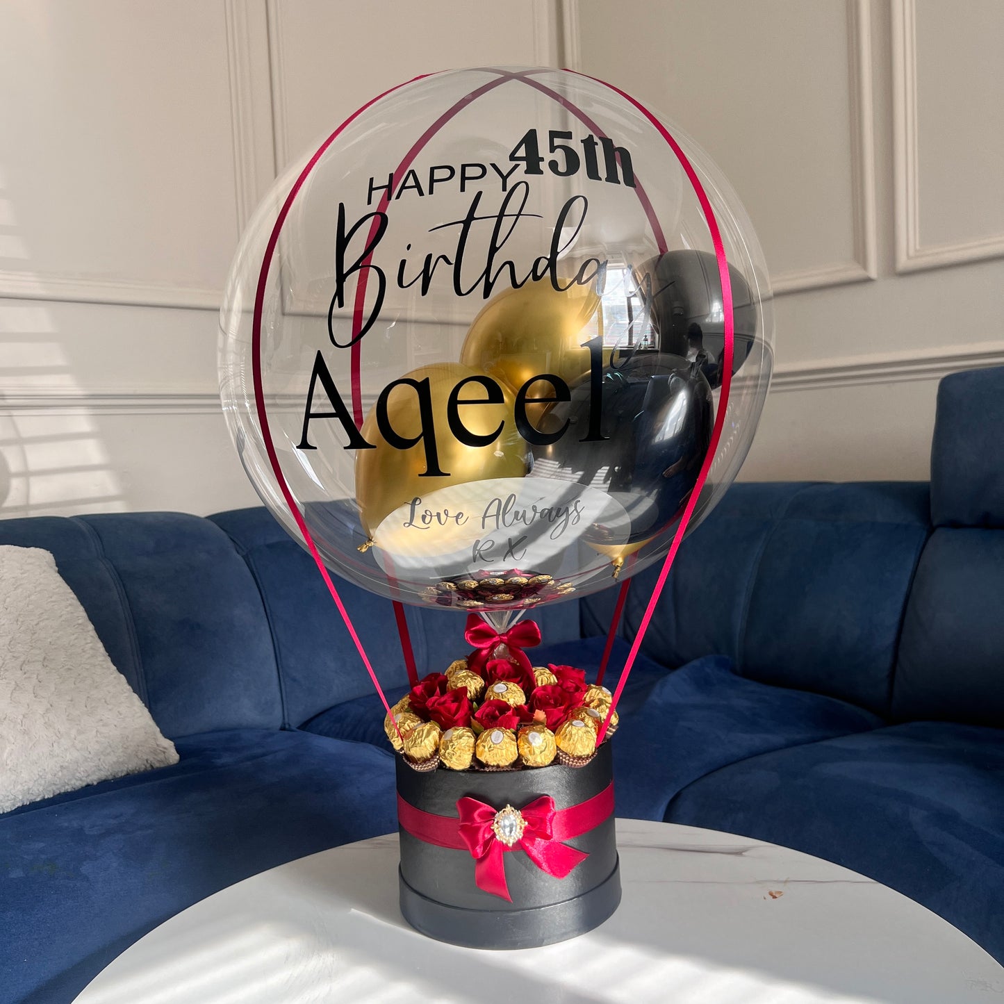 Red Gold Personalized Balloon Gift